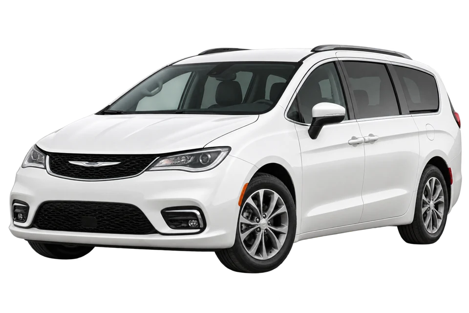 Minivan 7 pasajeros: vehículo blanco de referencia