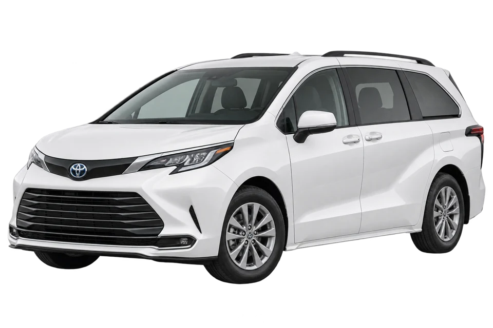 Minivan 8 pasajeros: vehículo blanco de referencia