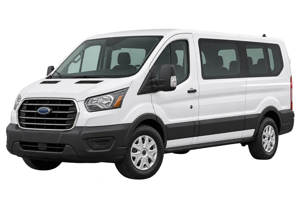 Maxivan 12 pasajeros: vehículo blanco de referencia